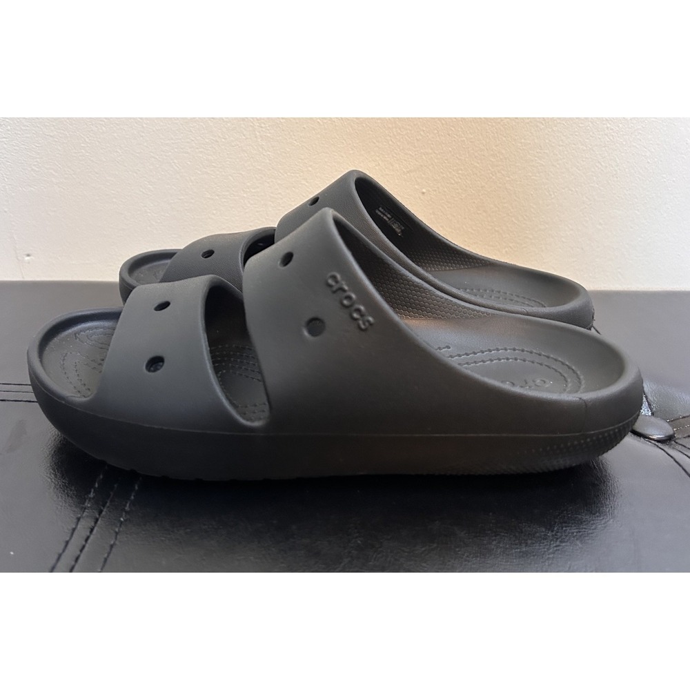 Crocs Baya Two-Strap Slide Sandals, Black, Men's Size 8 Women's Size 10